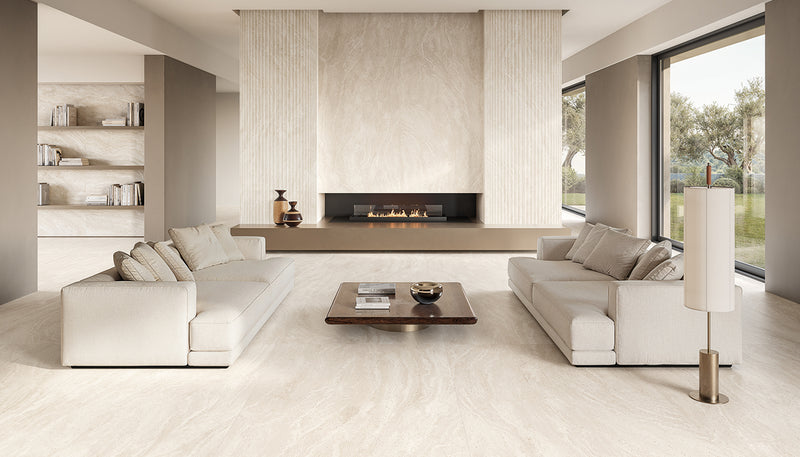 Porcelain Stoneware Emil Dualtravertine Stone,brick Living-room White Poro Aperto,white Poro Chiuso,white Roma Magna lifestyle image