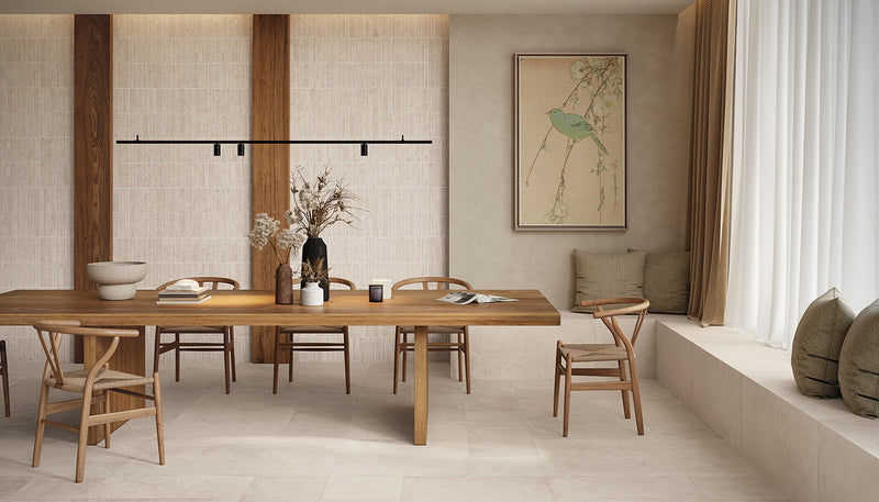 Porcelain Stoneware Emil Ever-stone Stone Living-room Ivory Fondo lifestyle image