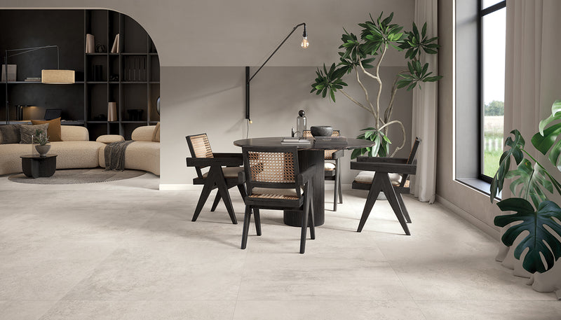 Porcelain Stoneware Emil Fabrika Stone Living-room White Fondo lifestyle image