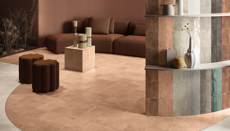 Porcelain Stoneware Emil Forme Terracotta,brick Living-room Avorio Brick Naturale,rosato Fondo,avorio Fondo lifestyle image