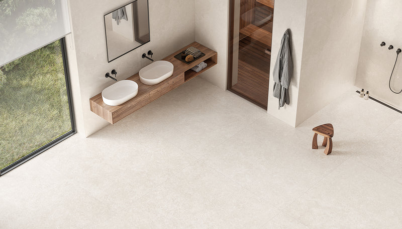 Porcelain Stoneware Emil Mapierre Stone Bathroom Blanc Noble lifestyle image