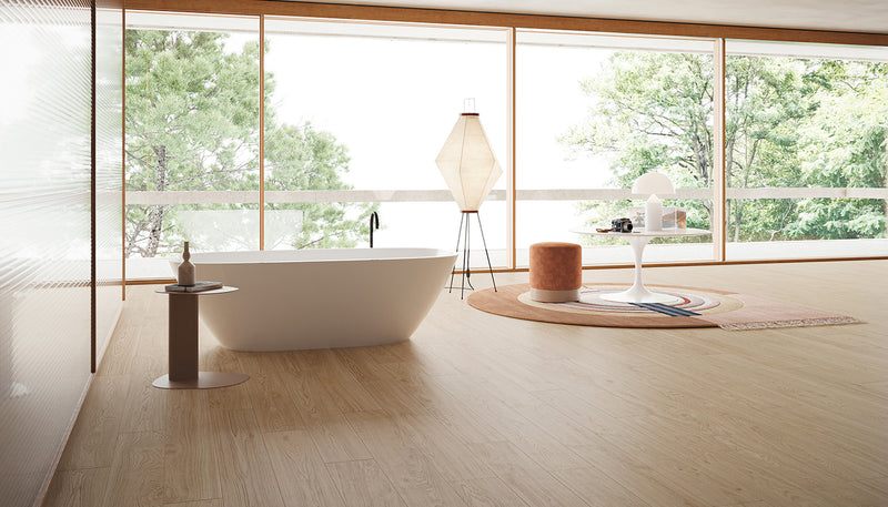 Porcelain Stoneware Emil Mimesis Wood Bathroom Ecru lifestyle image