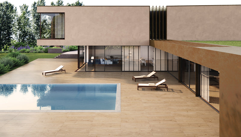 Porcelain Stoneware Emil Mimesis Wood Swimming Pool Miele lifestyle image