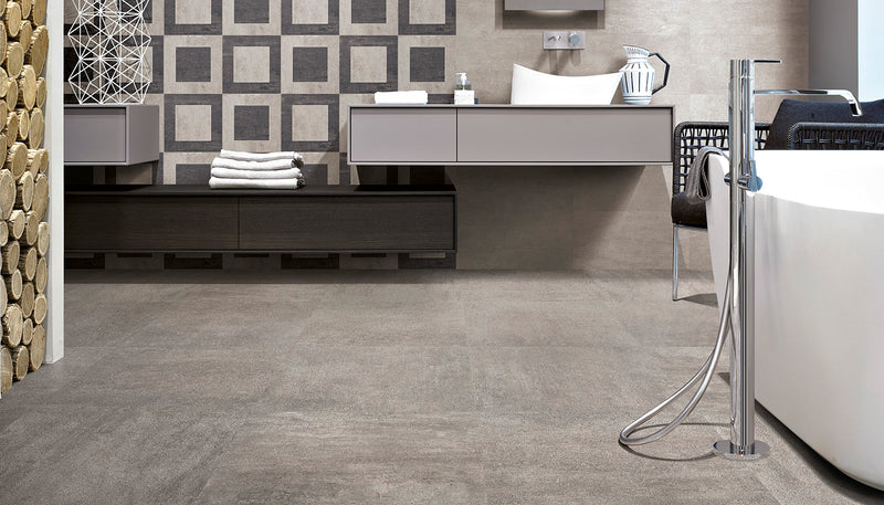 Porcelain Stoneware Emil On Square Concrete Bathroom Cemento lifestyle image