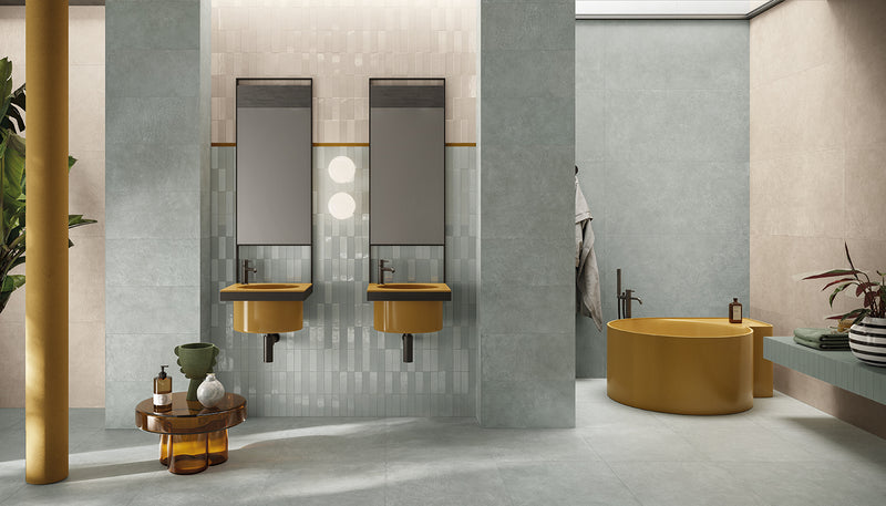 Porcelain Stoneware Emil Sixty Brick Bathroom Sabbia Fondo,salvia Fondo lifestyle image