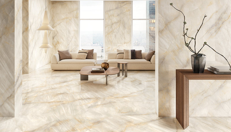 Porcelain Stoneware Emil Tele Di Marmo Crystal Marble Living-room Extra Ivory Extra lifestyle image