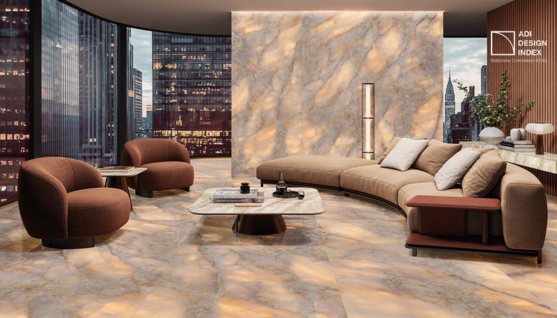 Porcelain Stoneware Emil Tele Di Marmo Lumia Marble Living-room Golden Ambra lifestyle image