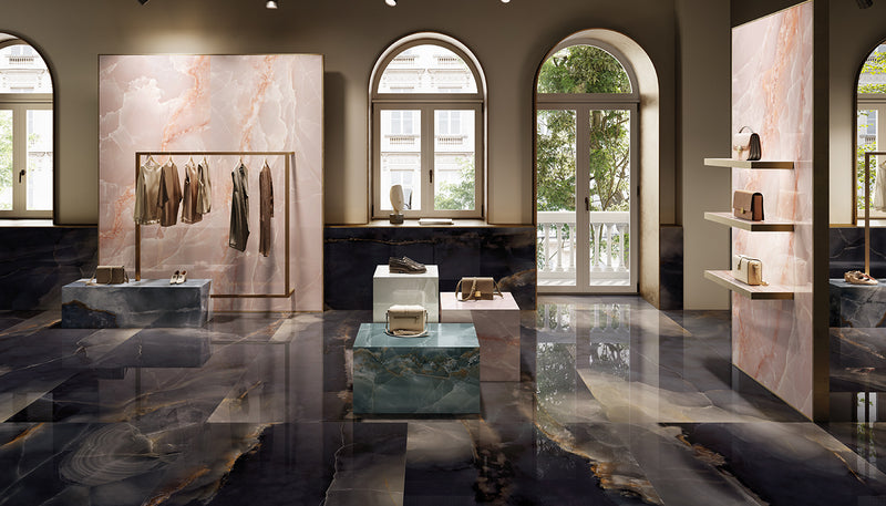 Porcelain Stoneware Emil Tele Di Marmo Onyx Marble Shop Onyx Black ,onyx Pink lifestyle image