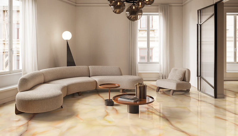 Porcelain Stoneware Emil Tele Di Marmo Pure Onyx Marble Living-room Onyx Miele lifestyle image
