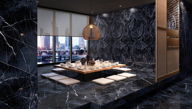 Porcelain Stoneware Emil Tele Di Marmo Revolution Restaurant lifestyle image