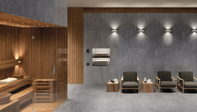 Porcelain Stoneware Ergon Cornerstone Alpen Stone Bathroom Valser lifestyle image