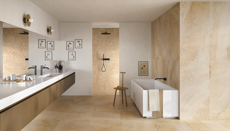 Porcelain Stoneware Ergon Cornerstone Alpen Stone Bathroom Bavaria Stone lifestyle image