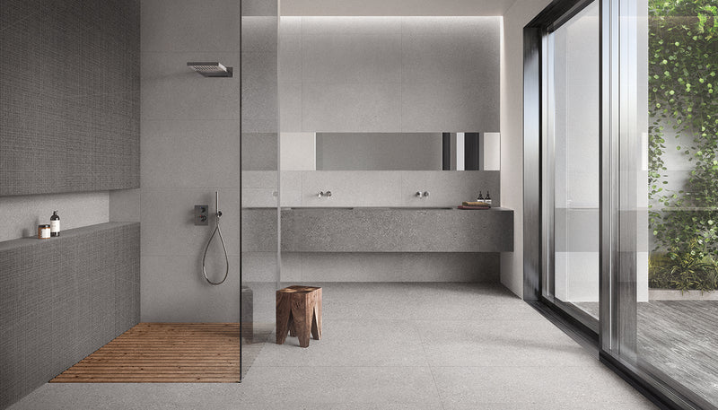 Porcelain Stoneware Ergon Grain Stone Stone Bathroom Grey Fine Grain,dark Fine Grain lifestyle image