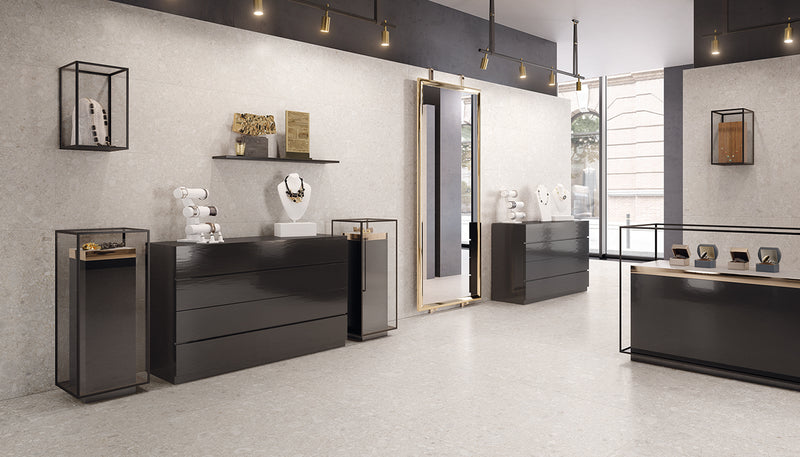 Porcelain Stoneware Ergon Lombarda Stone Shop Bianco lifestyle image
