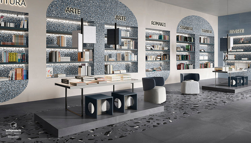 Porcelain Stoneware Ergon Medley Stone Public Space Dark Grey Minimal,blue Minimal,dark Grey Rock lifestyle image