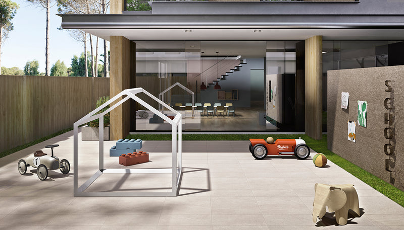 Porcelain Stoneware Ergon Stone Talk Stone Outdoor Space Sand Minimal,taupe Rullata lifestyle image