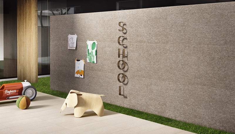 Porcelain Stoneware Ergon Stone Talk Stone Outdoor Space Sand Minimal,taupe Rullata lifestyle image