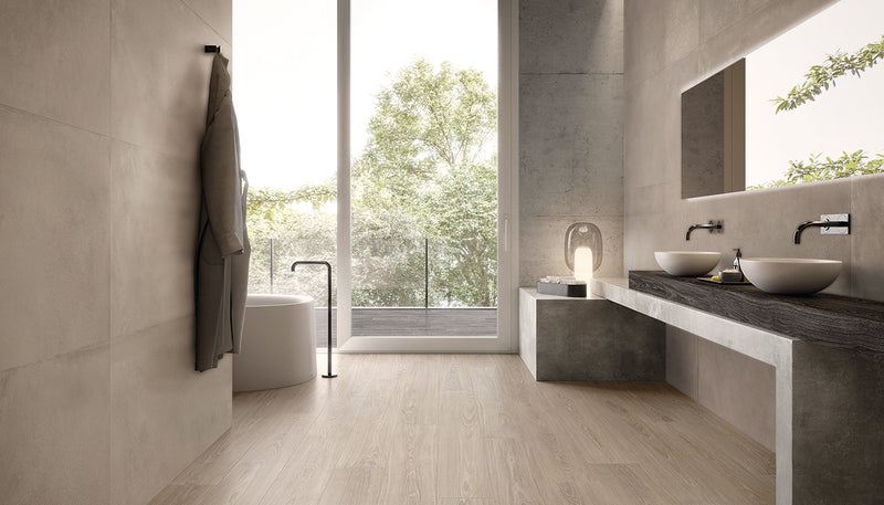 Porcelain Stoneware Ergon Woodtouch Wood Bathroom Corda lifestyle image