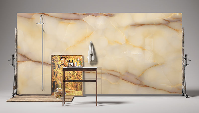 Porcelain Stoneware Level Level Marmi Marble Image Detail Onyx Miele lifestyle image