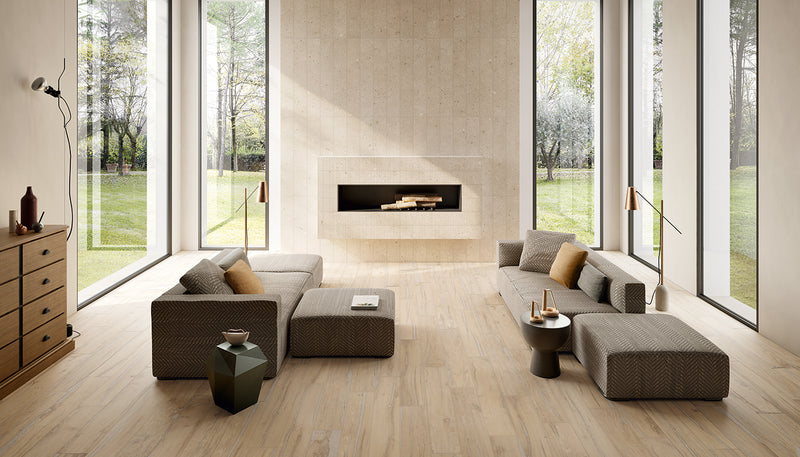 Porcelain Stoneware Provenza Alter Wood,stone Living-room Miele ,sabbia lifestyle image