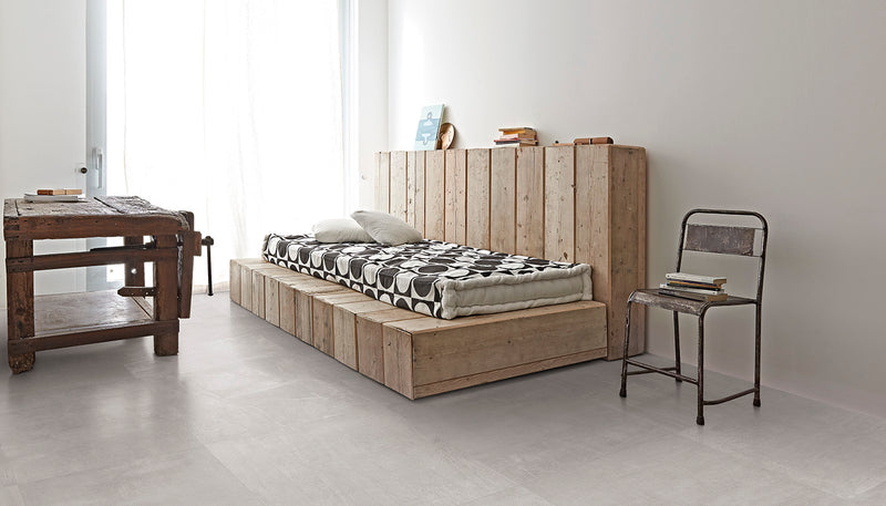 Porcelain Stoneware Provenza Gesso Stone Bedroom Pearl Grey lifestyle image