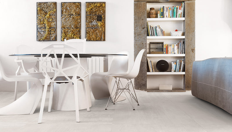 Porcelain Stoneware Provenza Gesso Stone Living-room Natural White lifestyle image