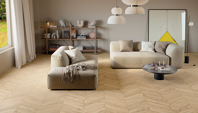 Porcelain Stoneware Provenza Revival Wood Living-room Almond lifestyle image