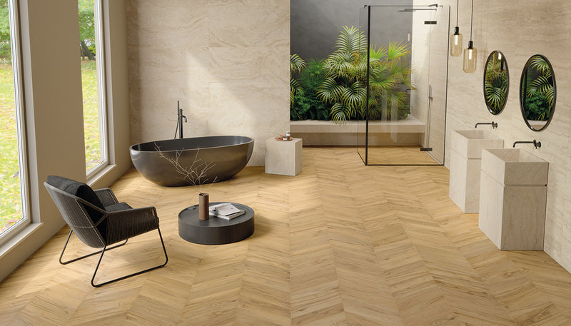Porcelain Stoneware Provenza Revival Stone Bathroom Cream Vein Cut,cream Minimal lifestyle image