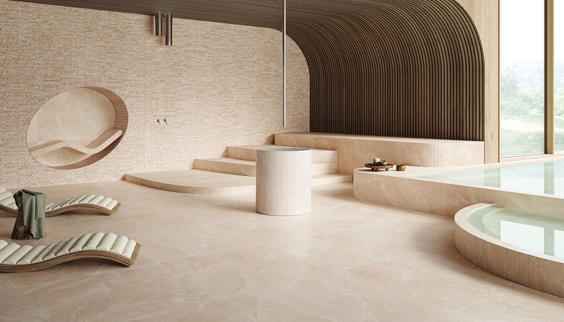 Porcelain Stoneware Provenza Salt Stone Stone Bathroom Pink Halite lifestyle image