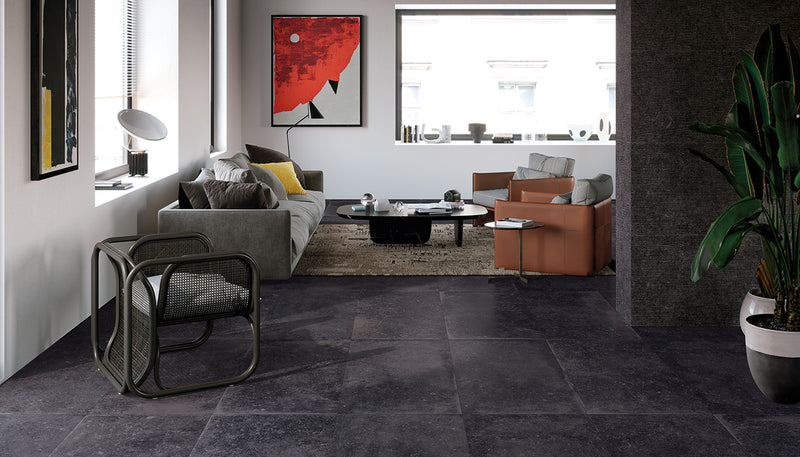 Porcelain Stoneware Provenza Unique Bleu Living-room Anthracite Roulée,anthracite Noble lifestyle image