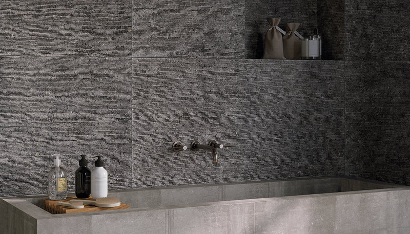 Porcelain Stoneware Provenza Unique Bleu Bathroom Anthracite Roulée,anthracite Renversée lifestyle image