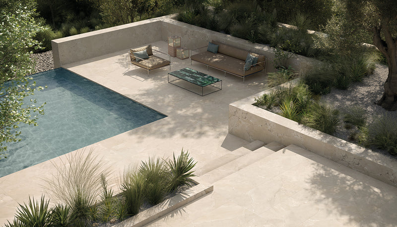 Porcelain Stoneware Provenza Unique Intensity Stone Stone Outdoor Space Beige Purestone lifestyle image