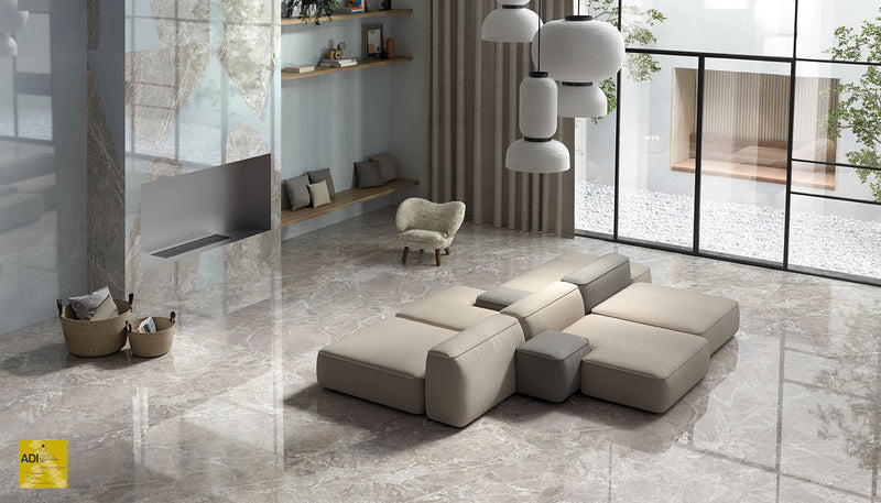 Porcelain Stoneware Provenza Unique Marble Marble Living-room Moon Grey Marmo,moon Grey Decoro Ambra,resin Resina lifestyle image