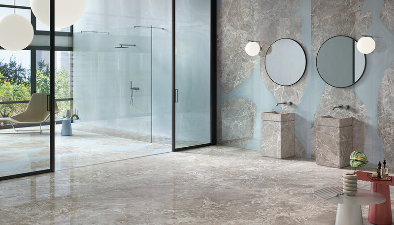 Porcelain Stoneware Provenza Unique Marble Marble Bathroom Moon Grey Marmo,moon Grey Decoro Ambra lifestyle image