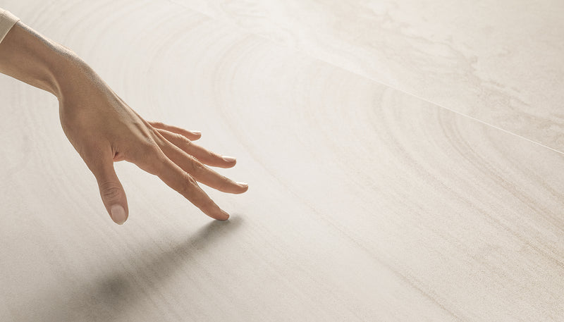 Porcelain Stoneware Provenza Varana Stone Stone Image Detail White Cross Cut lifestyle image