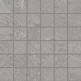 STONEHENGE: Grey Mosaic 1113/16"X1113/16" Porcelain Mosaic  (11 13/16"x23 5/8"x8.5-mm | naturale | rectified)