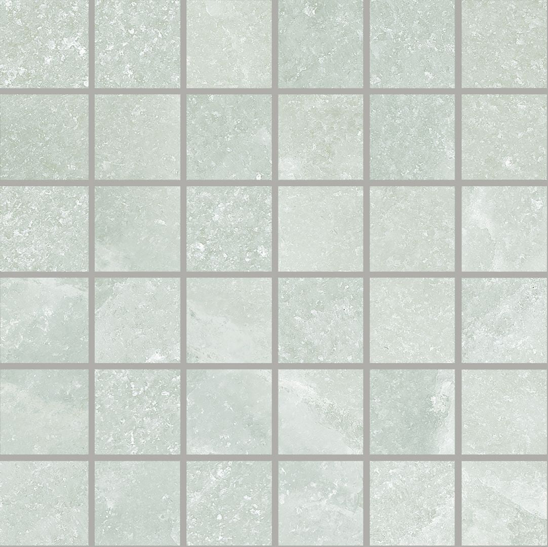 Salt Stone Green Emerald porcelain mosaic tile by Emil, 11 13/16"x11 13/16"x9.5-mm size. Premium Italian porcelain for floors and walls.
