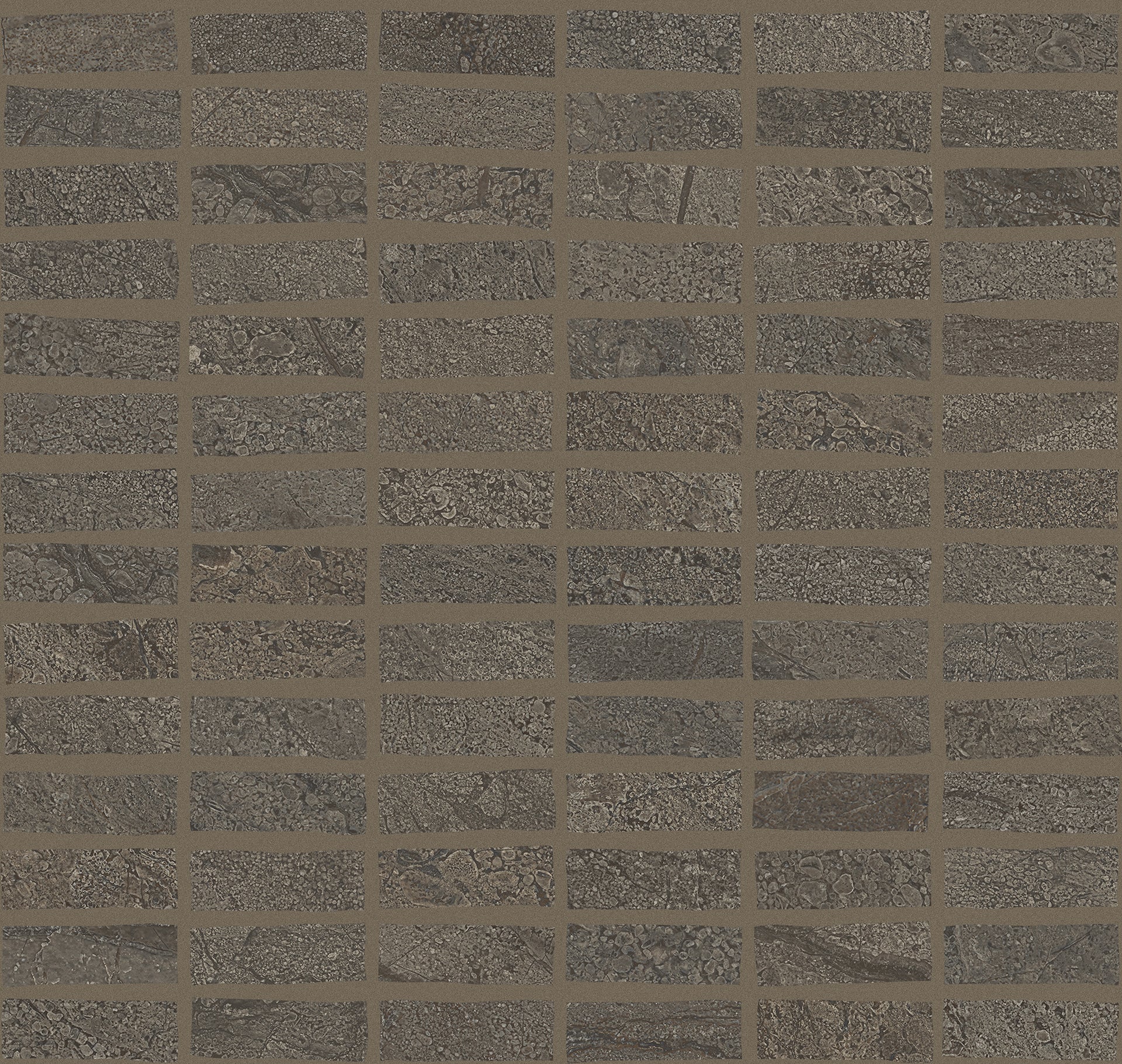 Pietra di Orosei Grigio Bruciato porcelain mosaic tile by Emil, silktech finish, 11 1/2"x13 1/16"x9-mm size. Premium Italian porcelain for floors and walls.