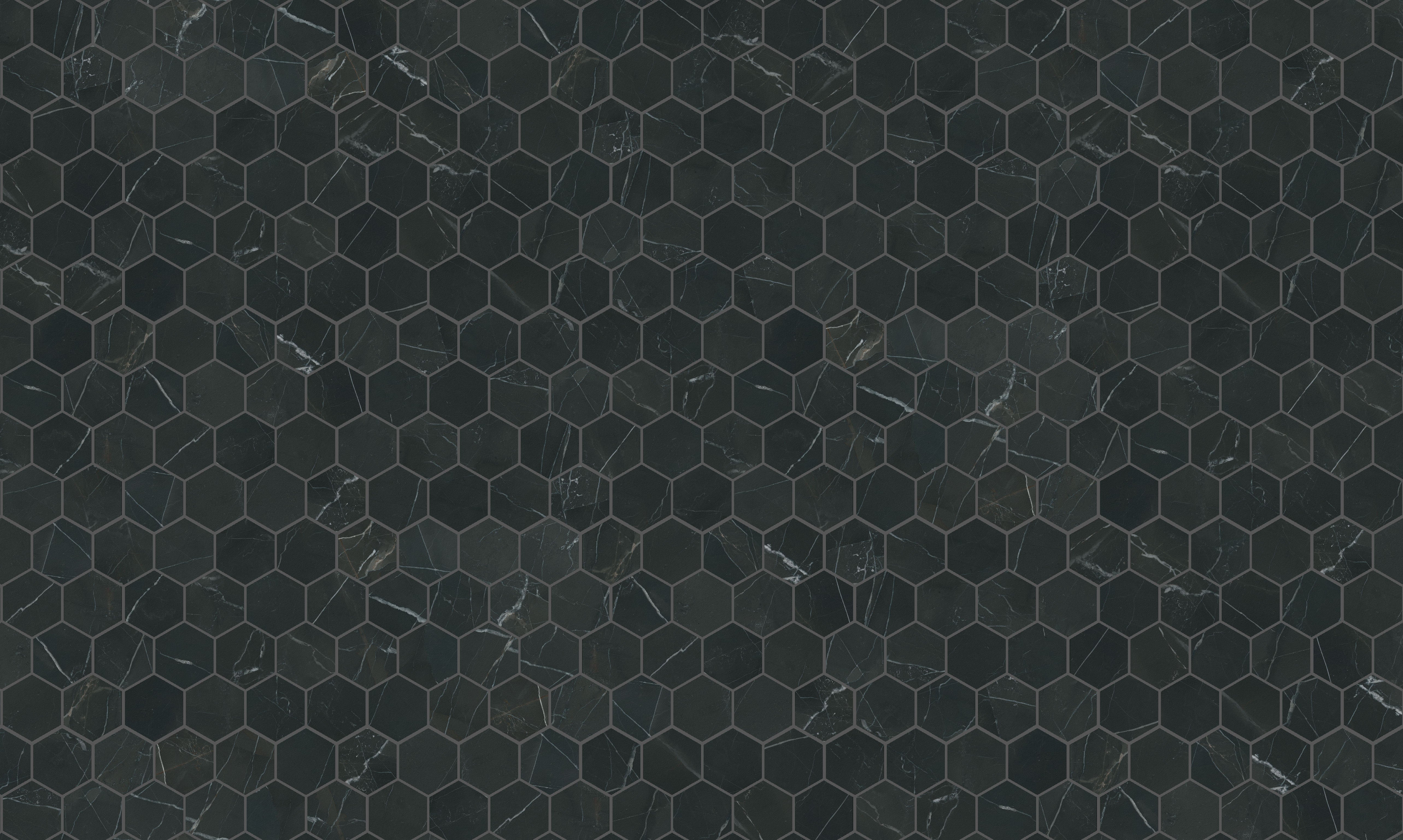 landmark 9mm charme evo calacatta black hexagon mosaic 12x10x9mm matte rectified porcelain tile distributed by surface group international