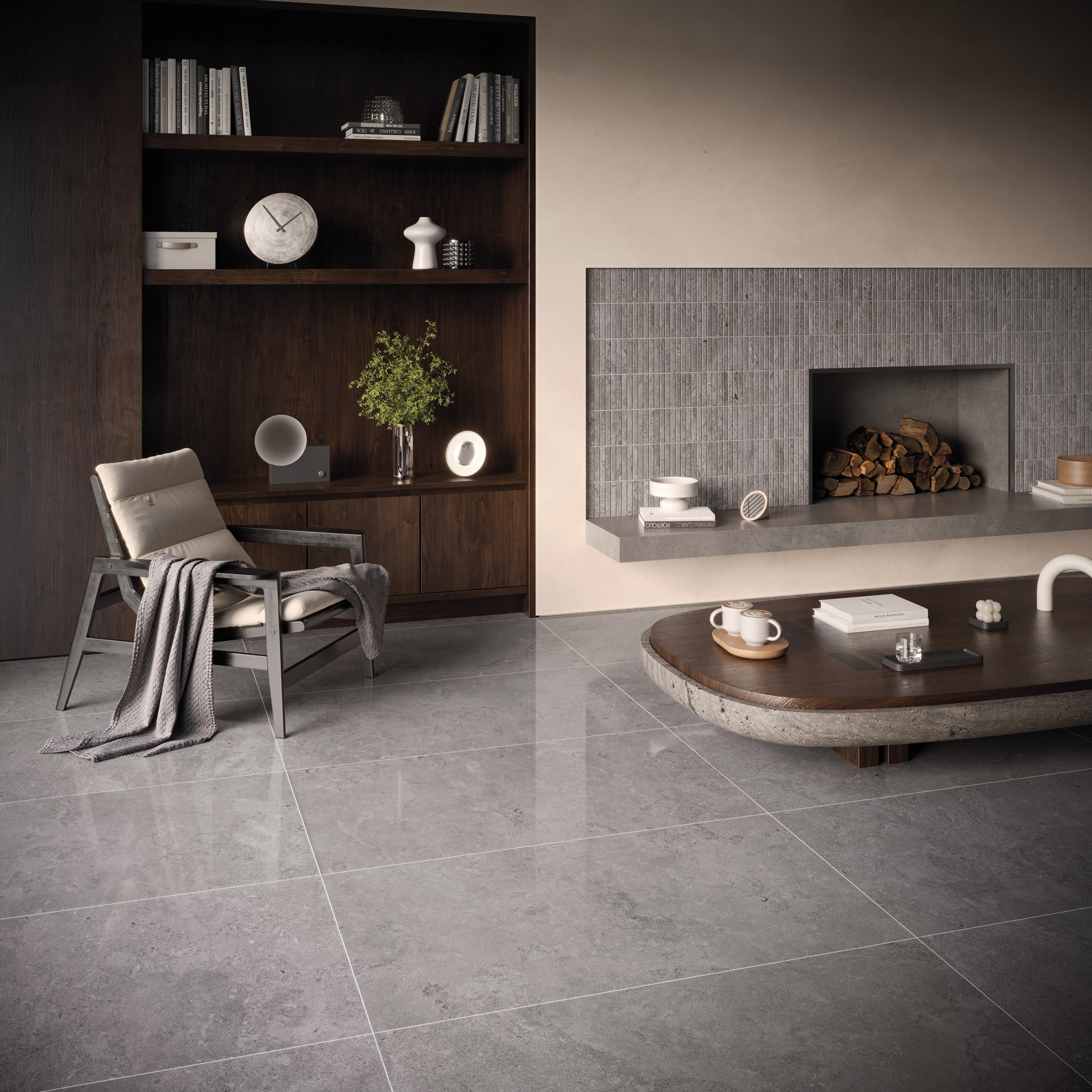AURORA ELEGANCE: Ashen Dawn Field Tile (24"x48"x8.5-mm | polished | rectified)