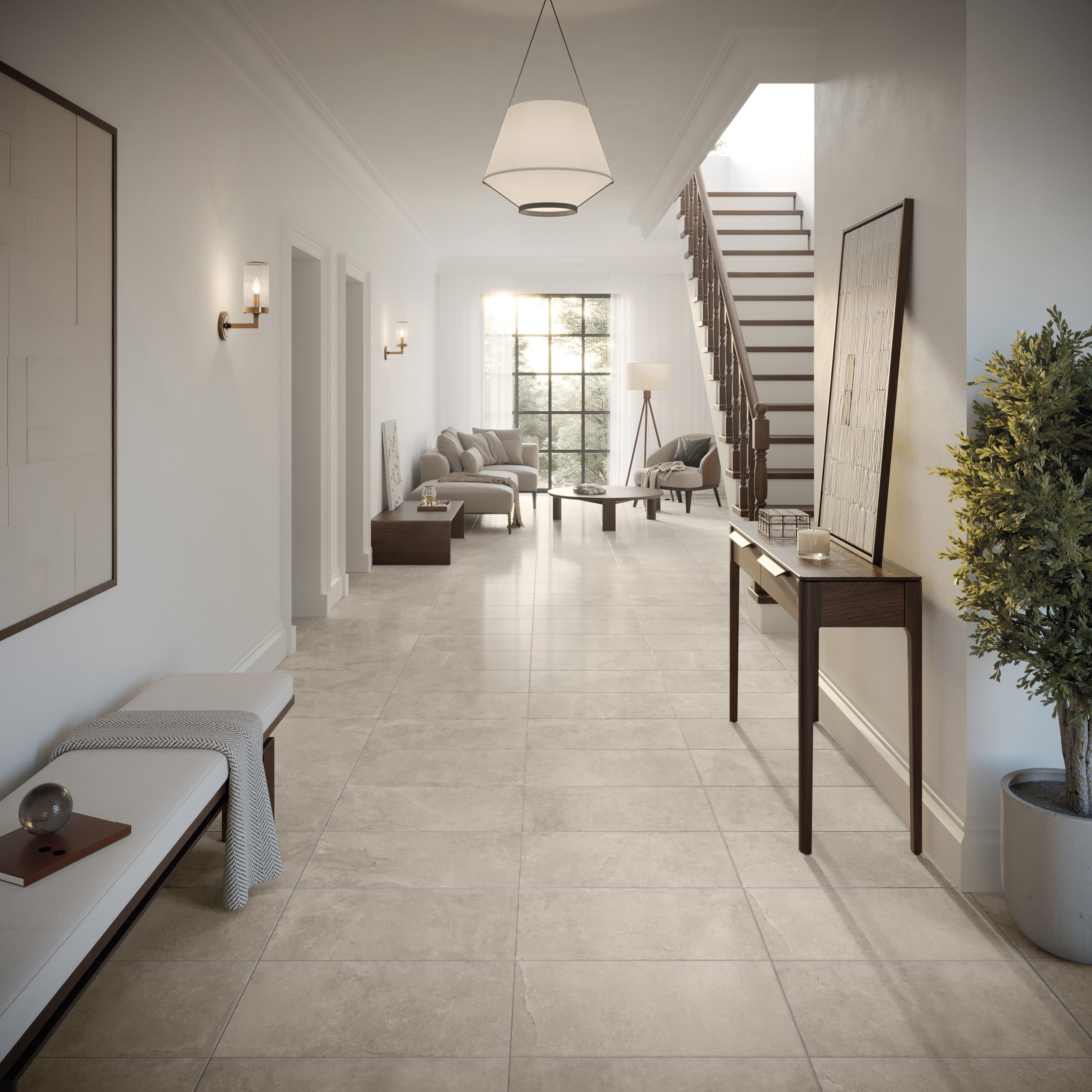 AURORA ELEGANCE: Ivory Illumination Field Tile (18"x48"x13.3-mm | matte | rectified)