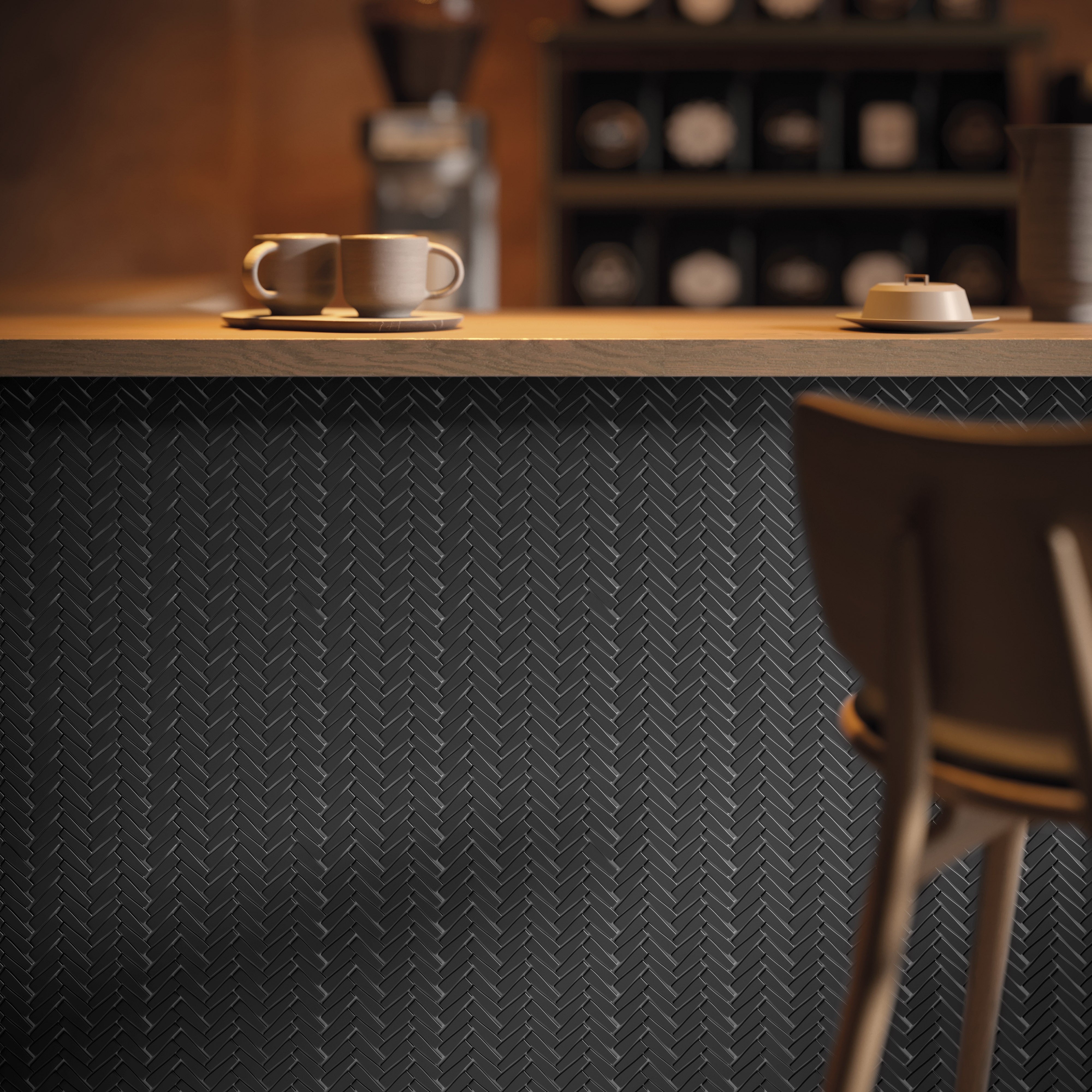 CADENCE GLASS: Midnight Bridge Irregular Stack Mosaic (12"x12"x6-mm | matte | pressed)
