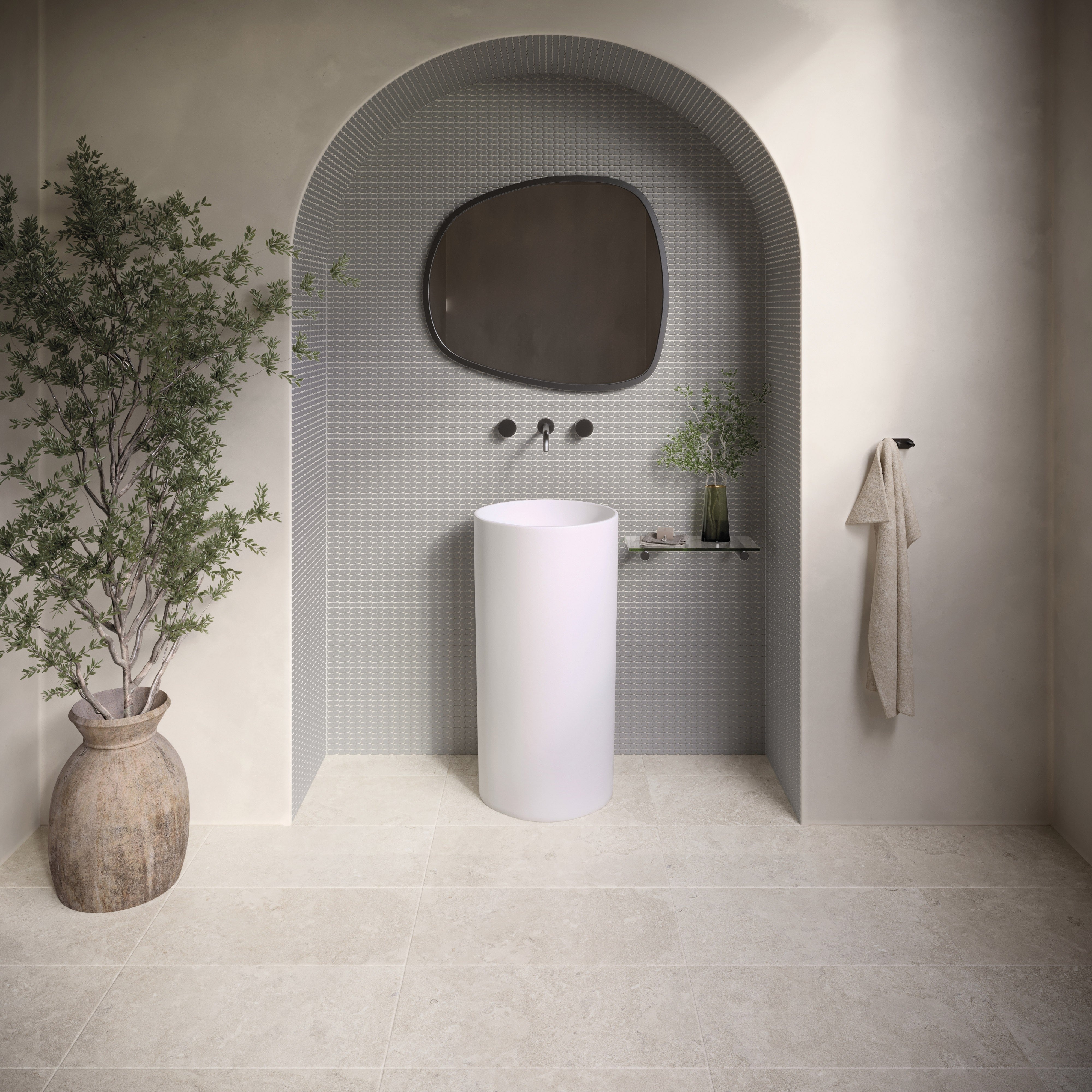 CADENCE GLASS: Steel String Tapered Mosaic (12"x12"x6-mm | matte | pressed)