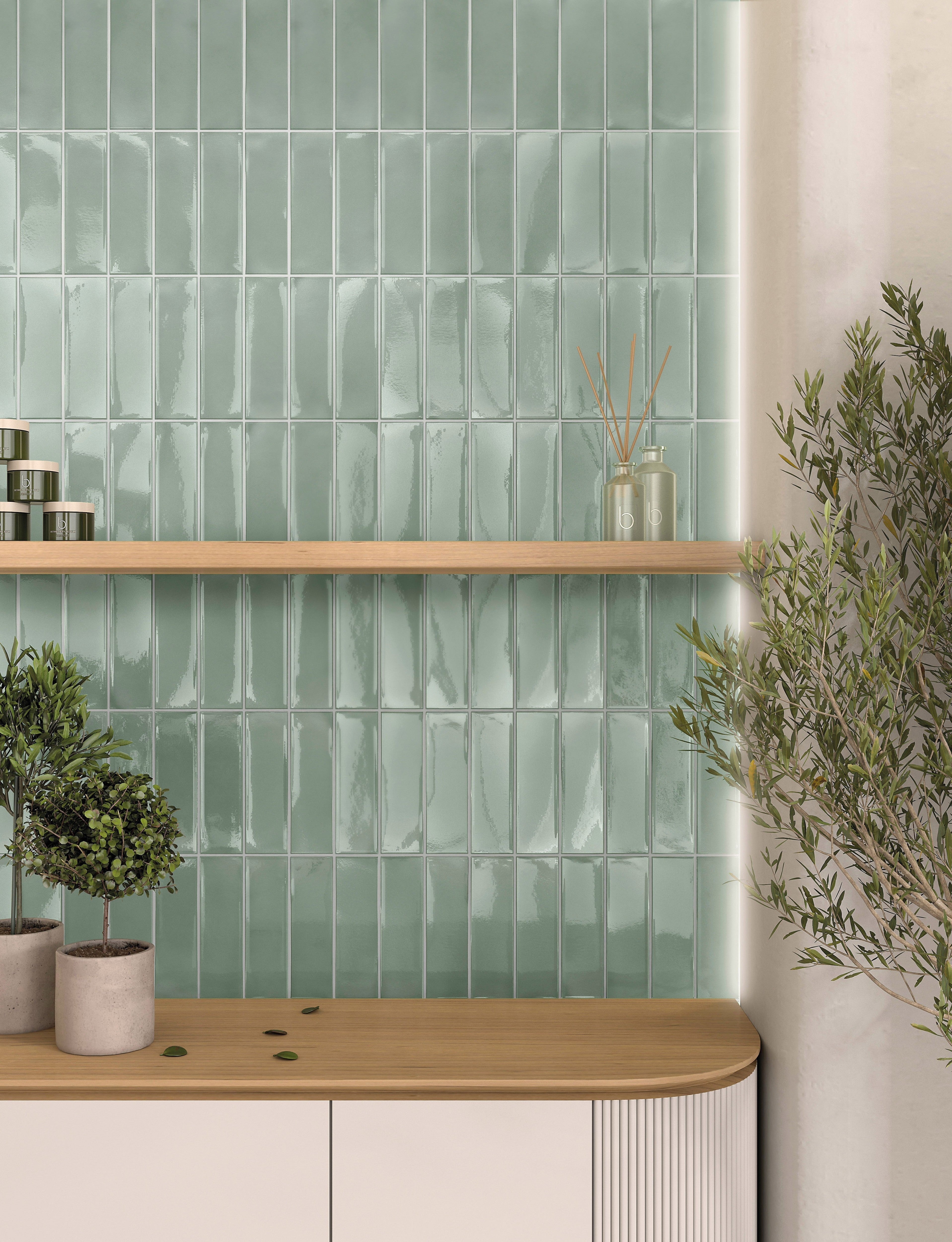 CANVAS RHYTHM: Canvas Moss Field Tile (3"x10"x7.4-mm | glossy | pressed)