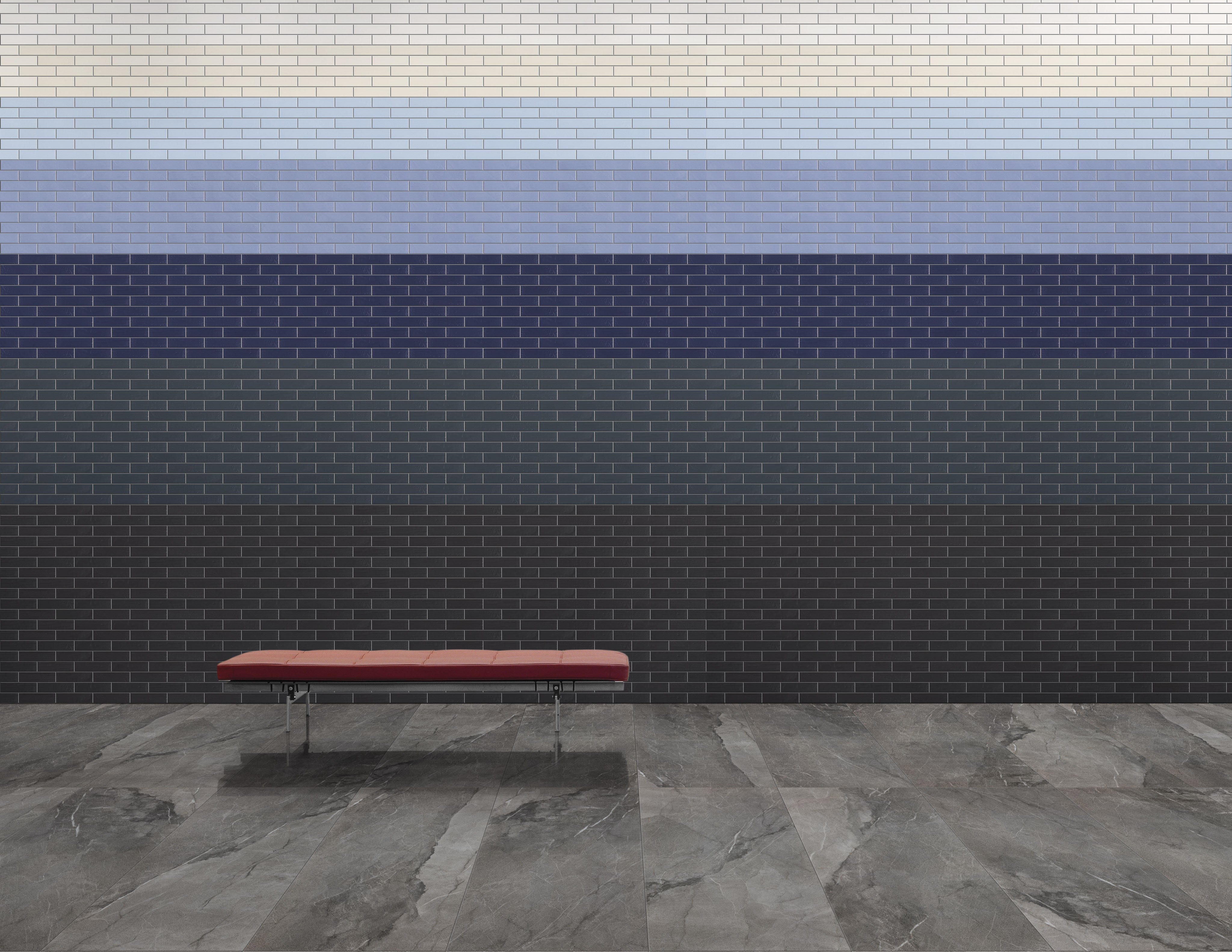 CHROMATIC ODYSSEY: Aegean Blue Field Tile (3"x9"x7.2-mm | matte | pressed)