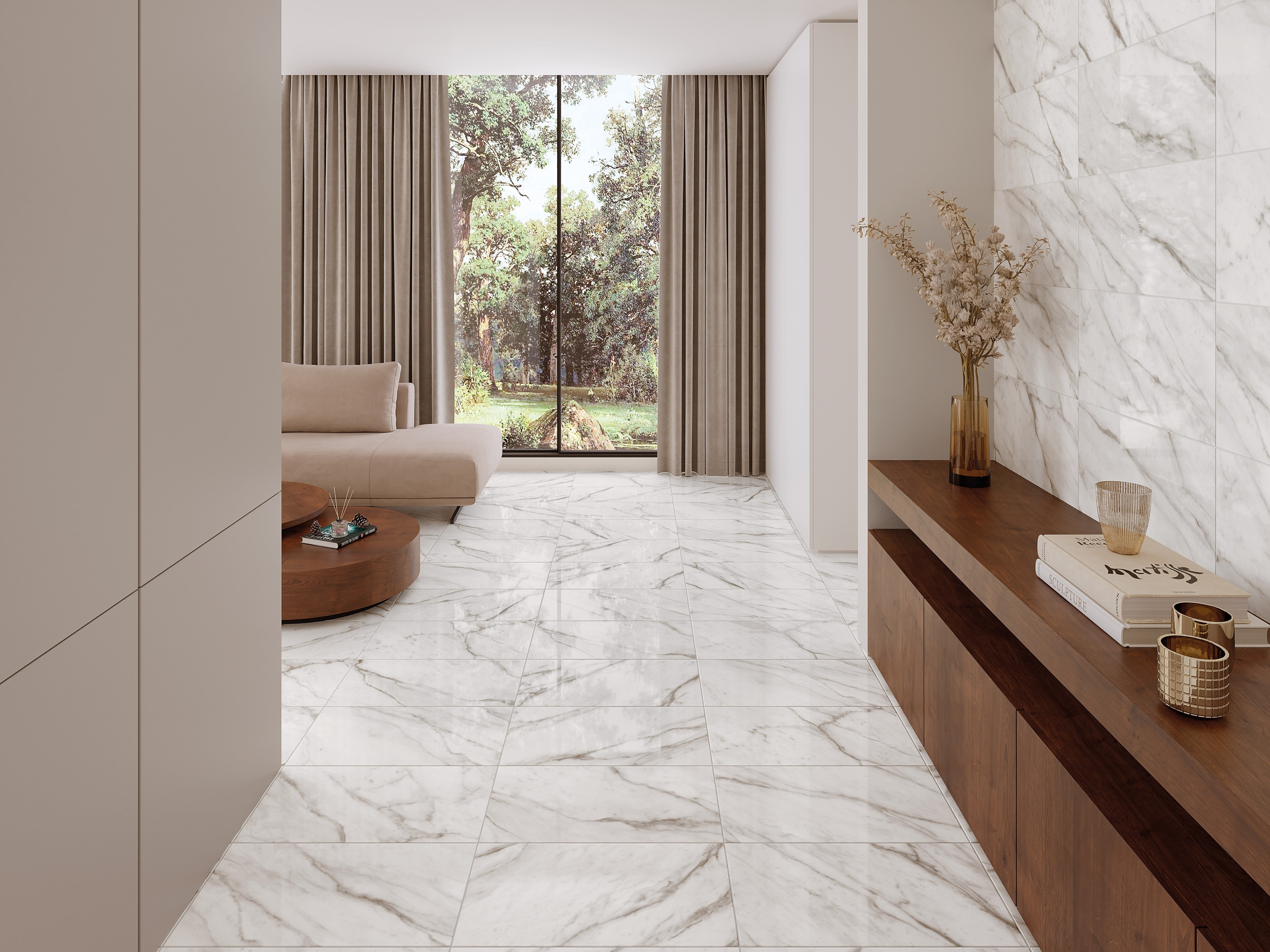 CLASSIC ITALIANATE: Calacatta Aurea Bullnose Trim (3"x12"x8-mm | natural | rectified)