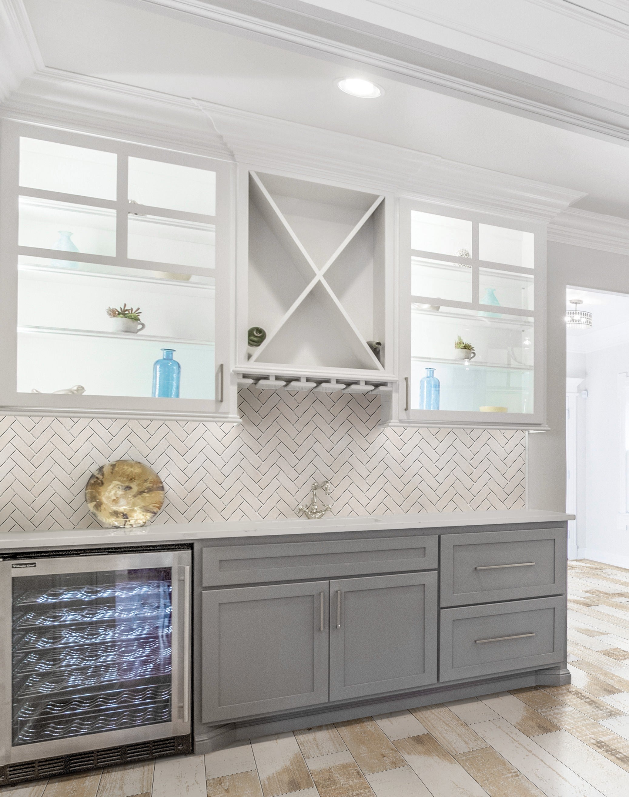 COASTAL MIRAGE: Pearlescent Dream Bullnose Trim (3"x12"x8-mm | natural | rectified)