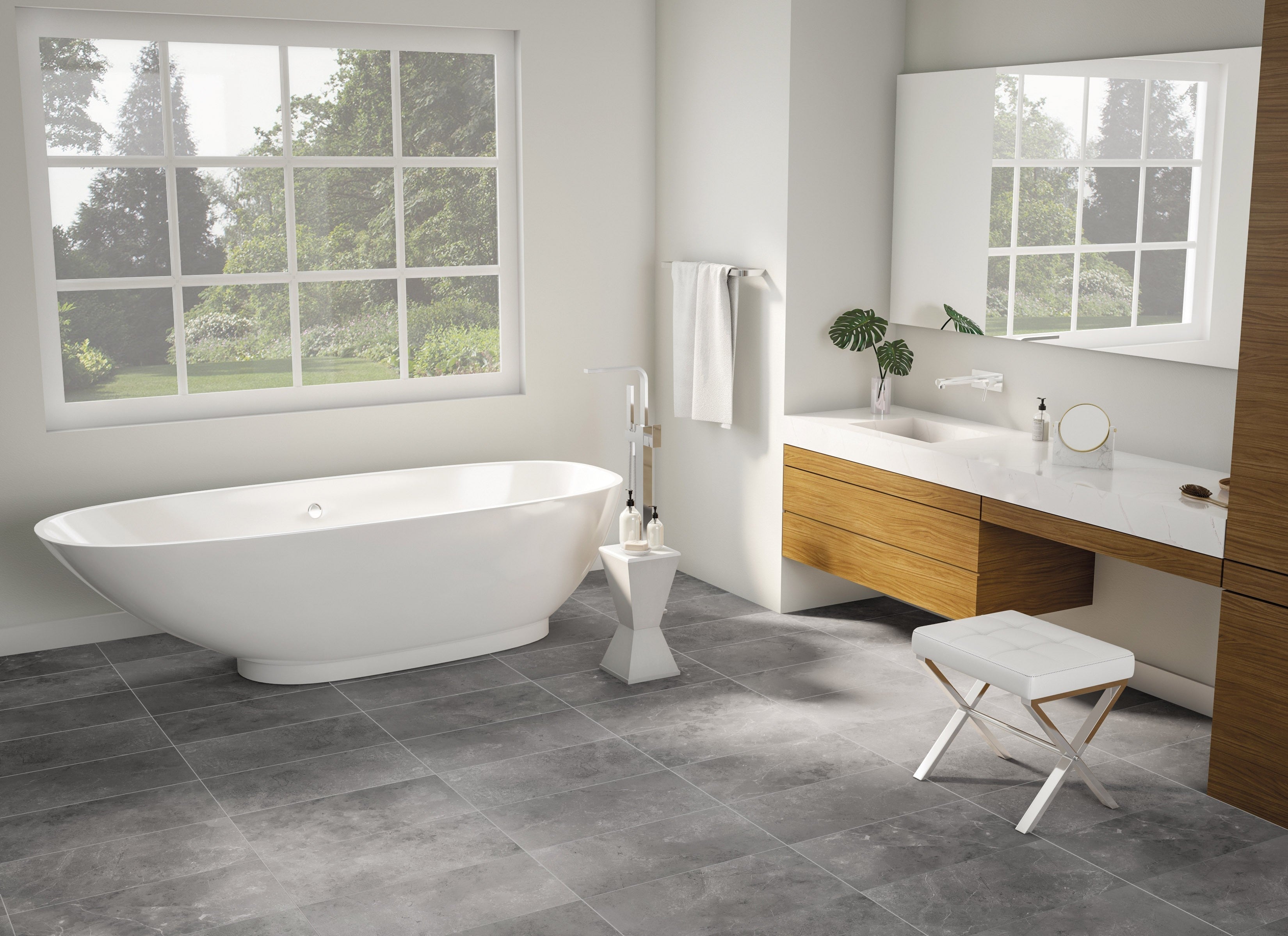COBBLESTONE CADENCE: Ashen Allegro Bullnose Trim (3"x12"x9-mm | natural | rectified)