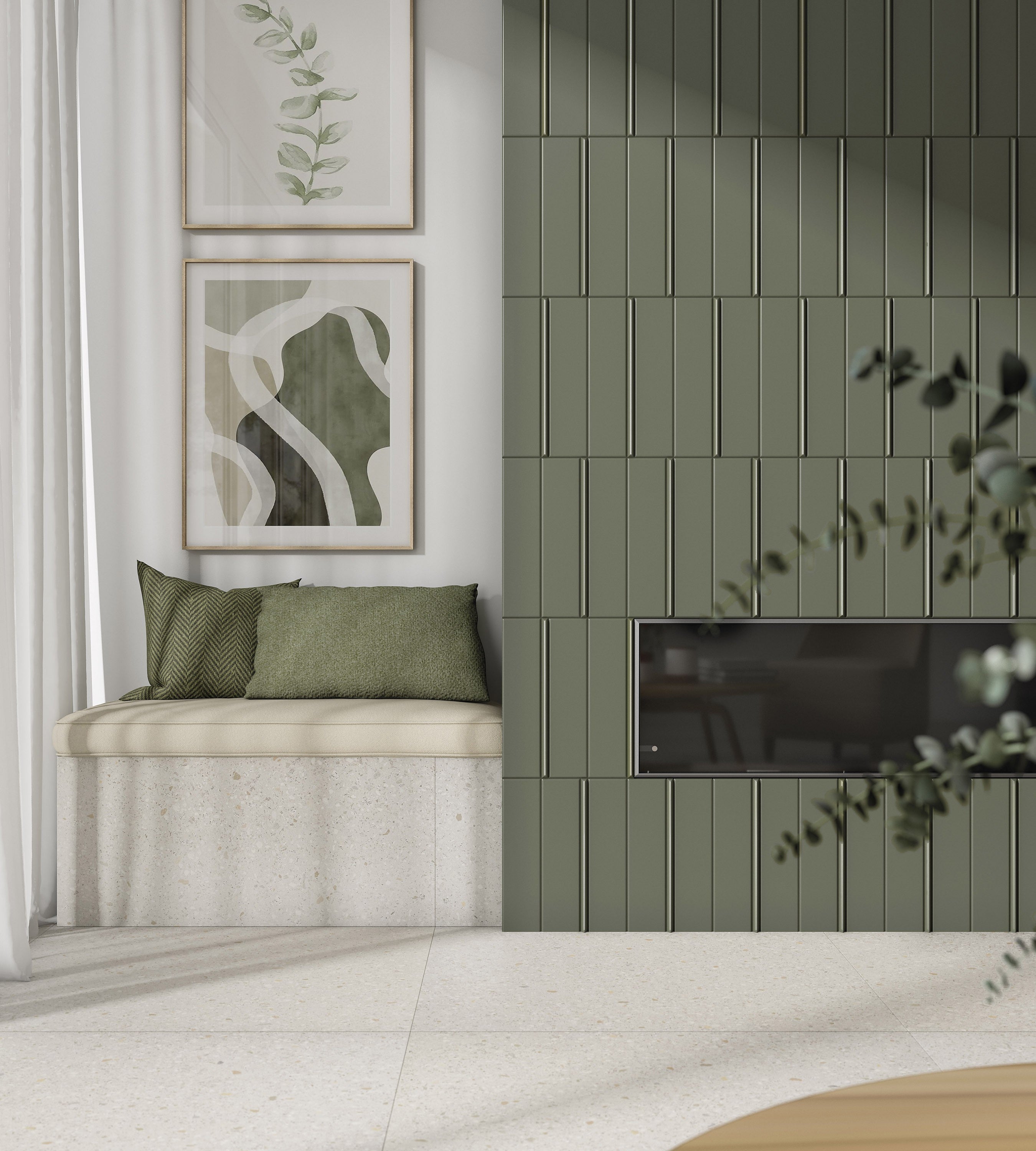 EARTHLY IMPRESSIONS: Cactus Whisper Field Tile (3"x14"x8-mm | matte | pressed)