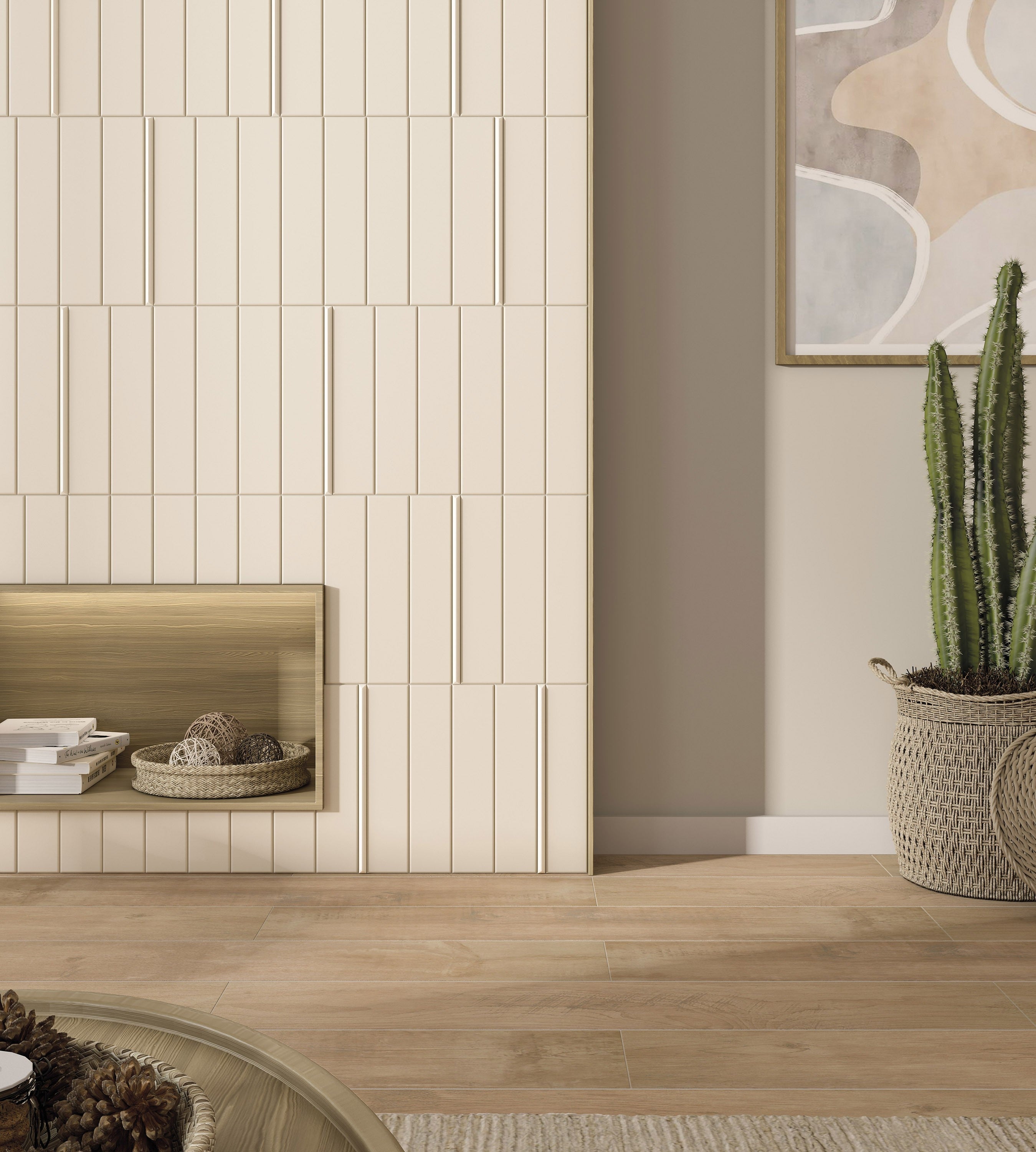 EARTHLY IMPRESSIONS: Island Dawn Field Tile (3"x14"x8-mm | matte | pressed)